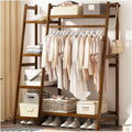 Coat Rack, Bamboo Garment Rack with Storage, in Home Laundry Office, Corner Clothes Hanging Rack/100 * 42 * 140Cm