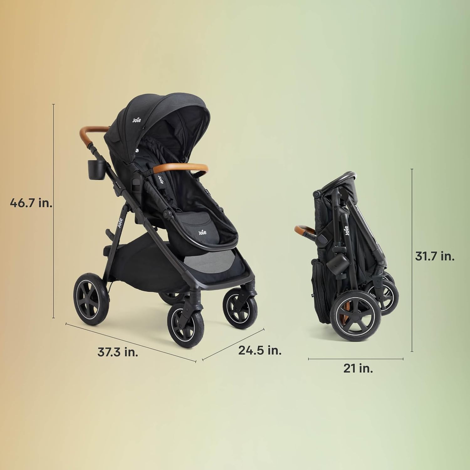 Joie Baby, Ginger DLX Stroller and Mint Latch Car Seat, Travel System (Mocha)