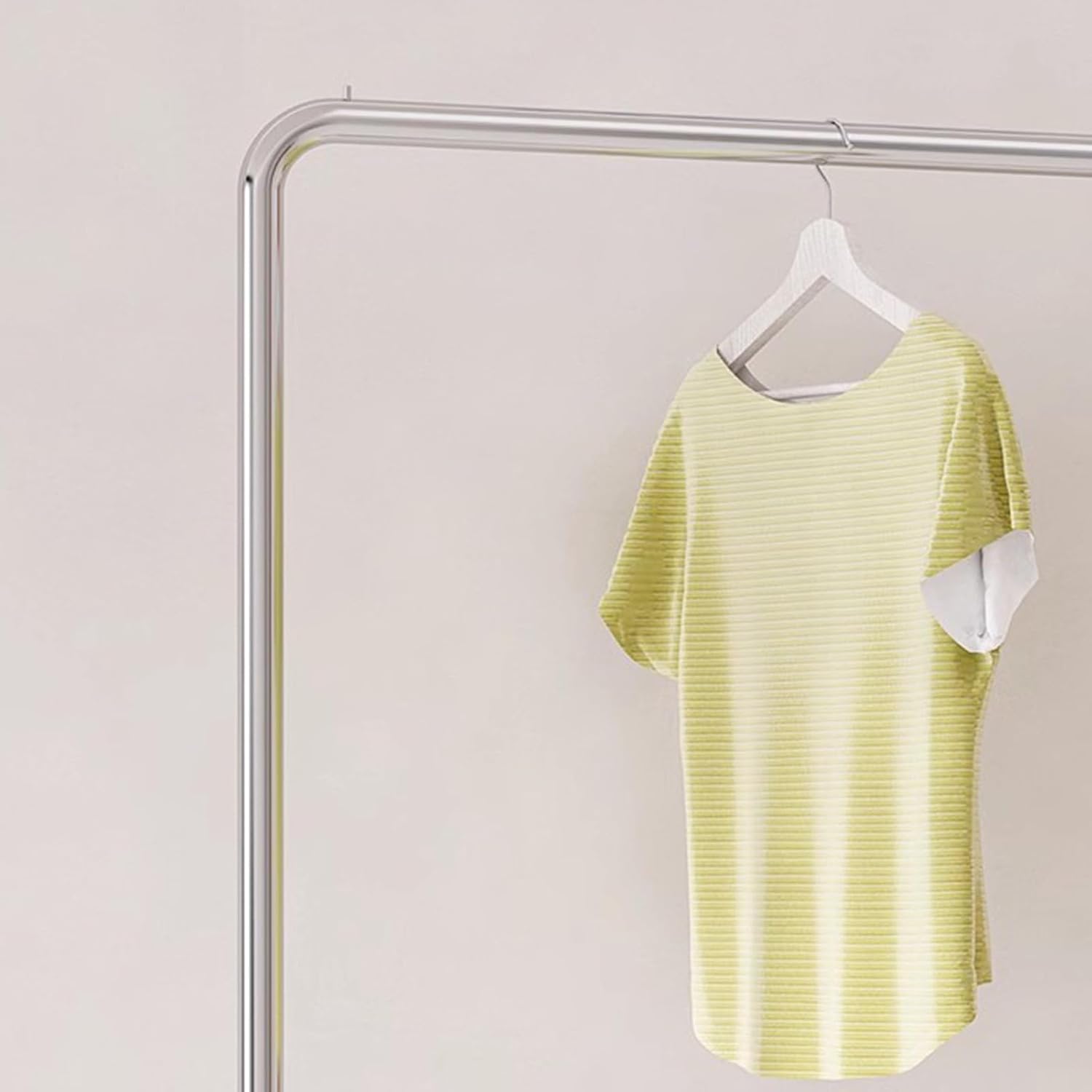 Garment Rack Heavy Duty Clothes Rail With U-shaped Base, Silver Stainless Steel Clothing Rack For Hanging And Displaying Clothes, Single Rod Coat Rack For Bedrooms And Boutiques(Size:80X40X160CM)
