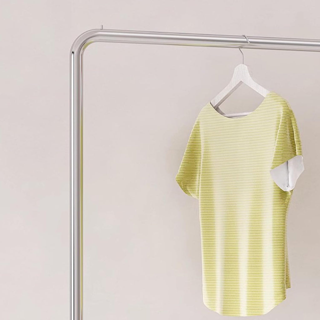 Garment Rack Heavy Duty Clothes Rail With U-shaped Base, Silver Stainless Steel Clothing Rack For Hanging And Displaying Clothes, Single Rod Coat Rack For Bedrooms And Boutiques(Size:100X40X130CM)
