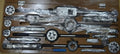 British Standard Pipe BSP Parallel Tap and Die Set 8 Sizes 1/8' To 1' Handles Complete Box