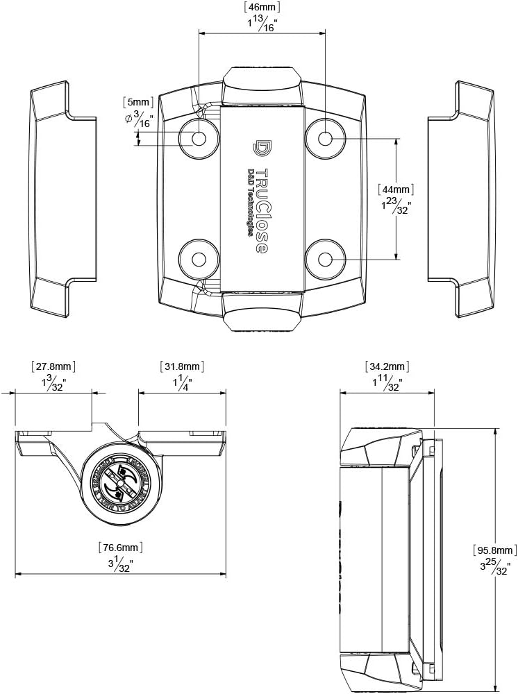 D&D Technologies MLTPTCA1CAPSPKA Pool Safety Gate Hardware Kit with MagnaLatch Top Pull 20-inch Gate Latch, Self-Closing TruClose Hinges and Safety Cap for Child Protection & Spacer for 2' Gate Gaps