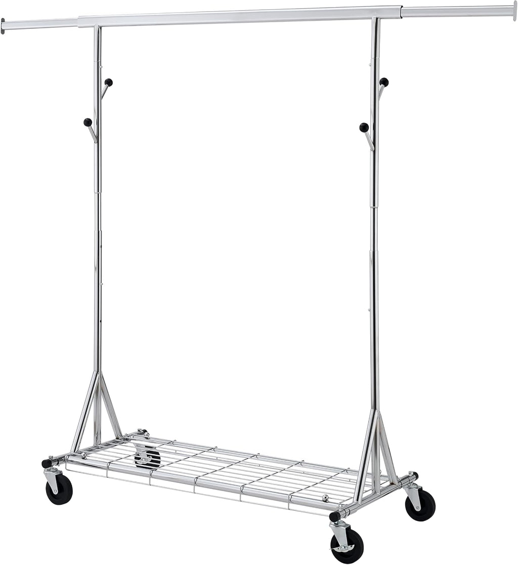Clothes Rack Heavy Duty Clothing Rack 600LBS Rolling Clothes Racks for Hanging Clothes, Commercial Garment Rack Heavy Duty Clothes Rack Collapsible ＆ Portable Clothing Rack with Wheels
