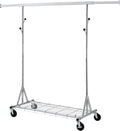 Clothes Rack Heavy Duty Clothing Rack 600LBS Rolling Clothes Racks for Hanging Clothes, Commercial Garment Rack Heavy Duty Clothes Rack Collapsible ＆ Portable Clothing Rack with Wheels