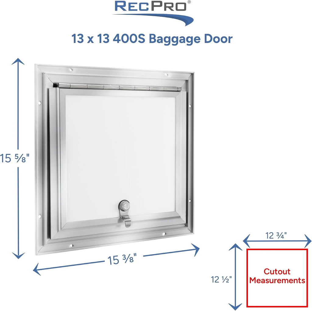 RecPro Square RV Baggage Door | Compartment Storage | RV Storage | Trailer Storage | Camper Storage (13' W x 13' H) | Made in America