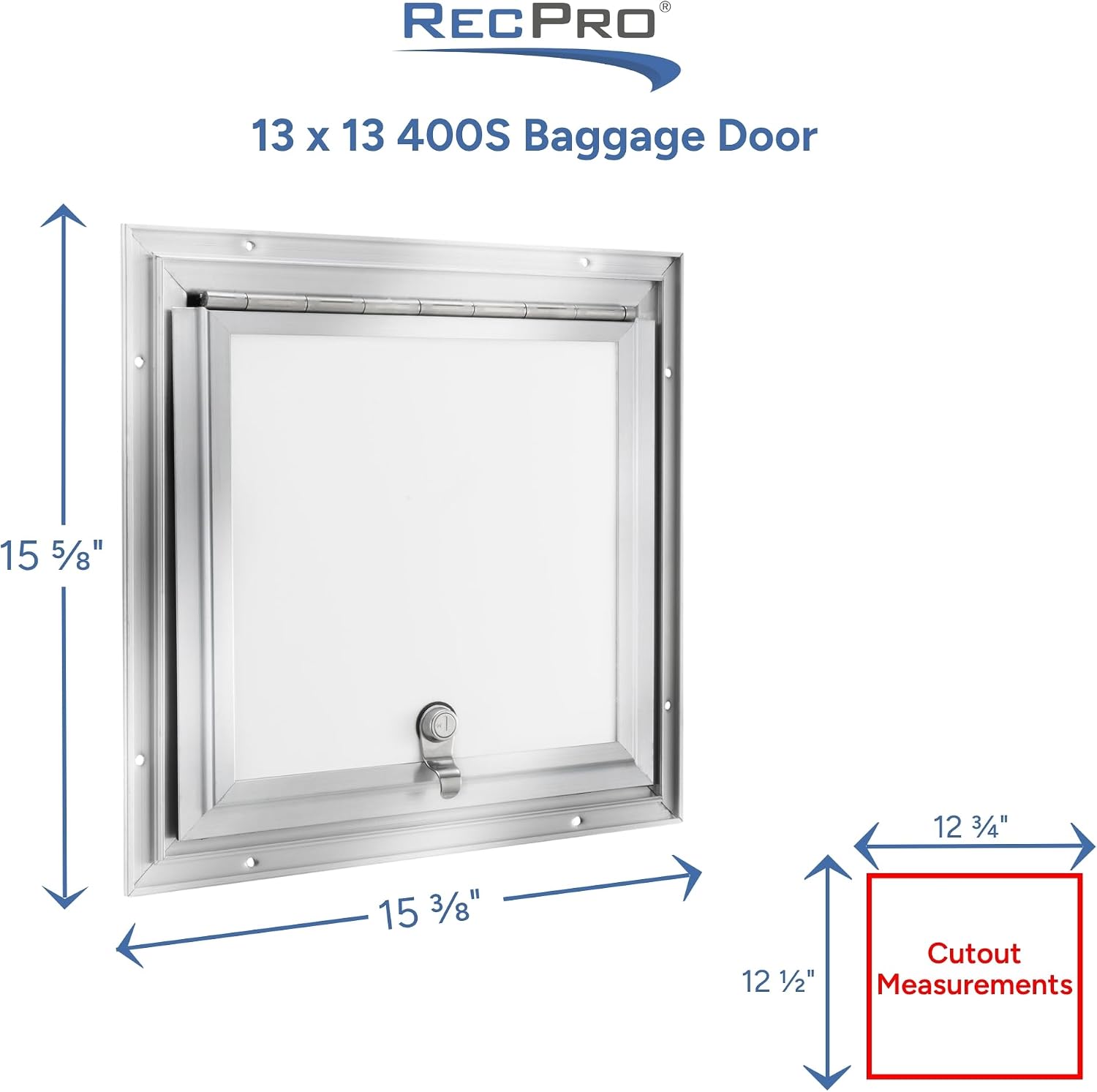 RecPro Square RV Baggage Door | Compartment Storage | RV Storage | Trailer Storage | Camper Storage (13' W x 13' H) | Made in America