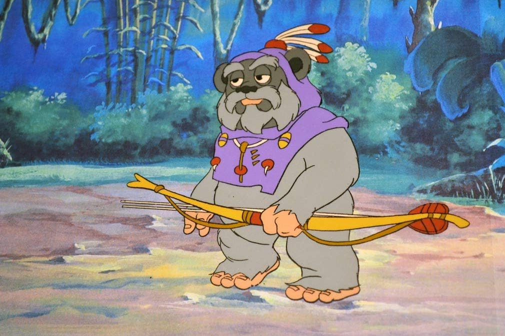 'Star Wars' hand-painted EWOKS Animation Cel and original art, RARE Ewok TV series DVD, UACC, COA, Frame