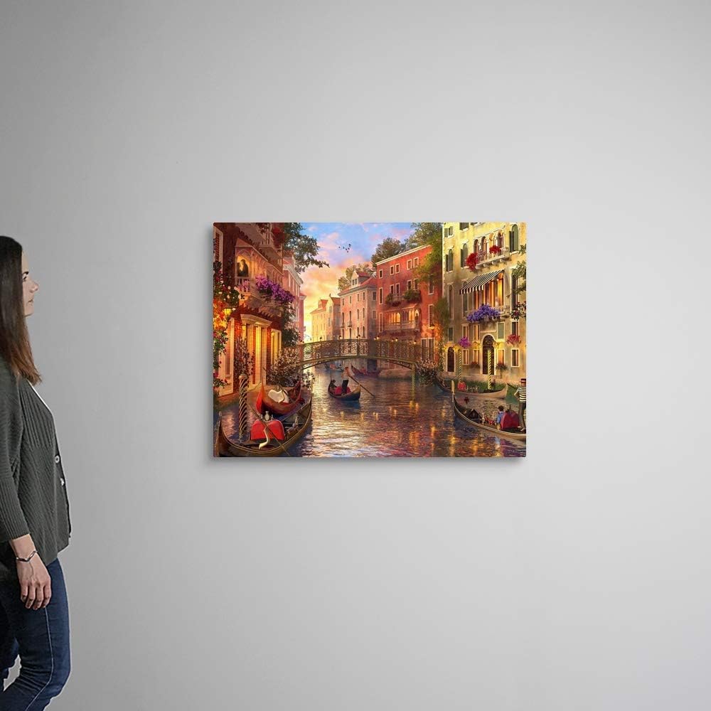 CANVAS ON DEMAND Sunset in Venice Canvas Wall Art Print by Dominic Davison, Home Decor, Design Artwork, 40'x30'