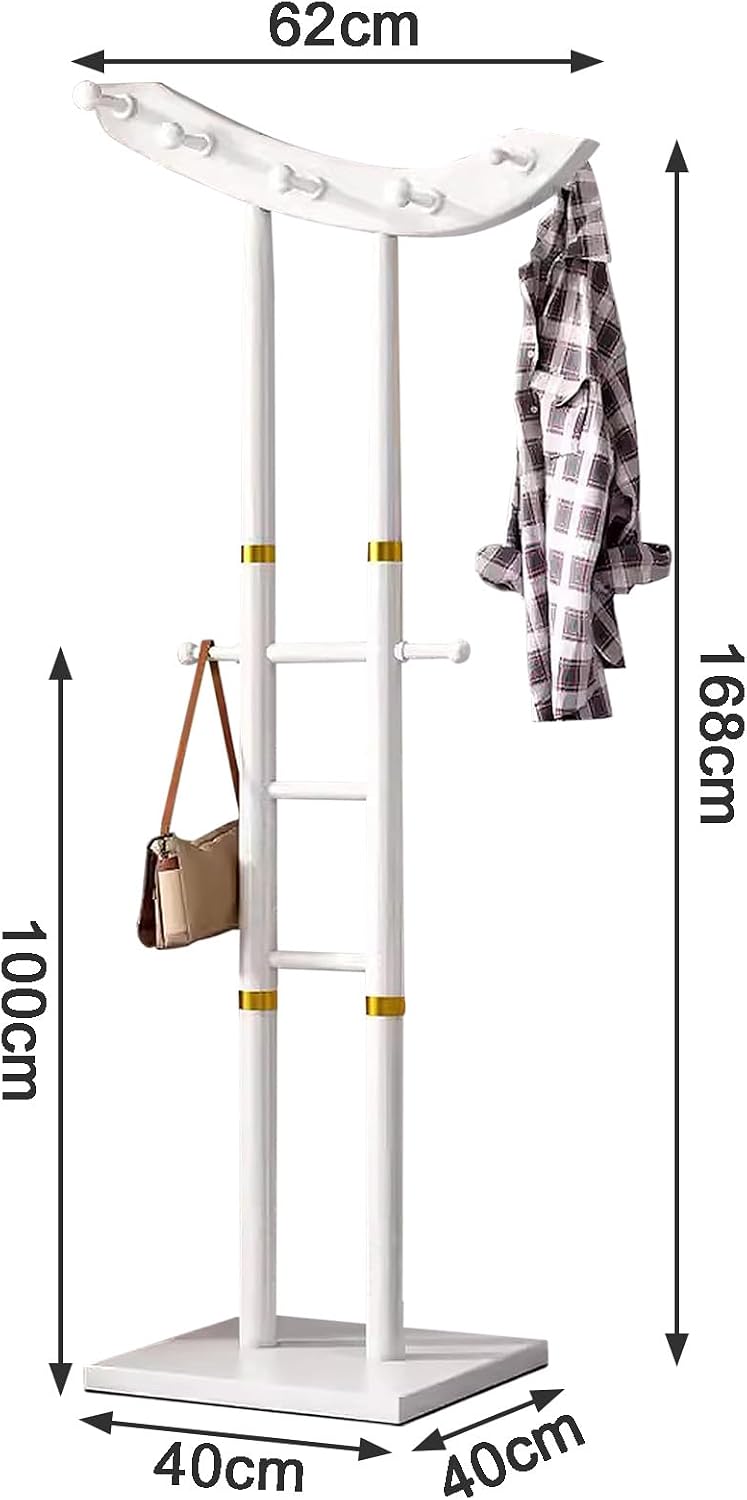 Clothing Rack Bamboo Garment Rack Coat Rack Multifunctional Clothing Racks for Hanging Clothes Bedroom, Clothing Organizer Hat Tree with 12 Hooks