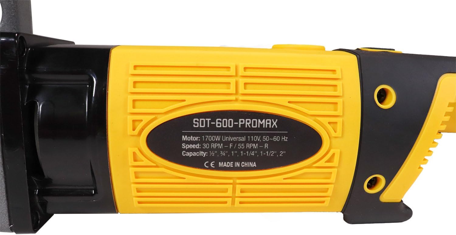 Steel Dragon Tools 600 PRO MAX 1/2 in. - 2 in. Handheld Power Pipe Threader fits RIDGID 11-R NPT Pipe Threading Die Heads with Carrying Case