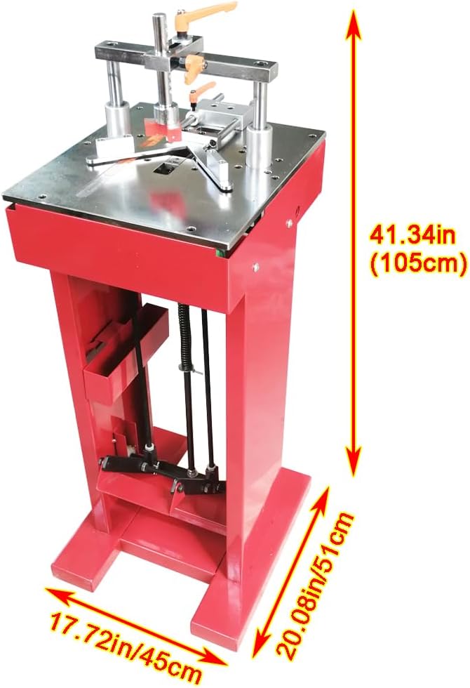 Picture Framing Machine Iron Commercial Foot Pedal Corner Nailer Wood Corner Joining Frame Machine Manual Framing Tool V-Nail 7, 10, 12, 15mm for Picture Frames