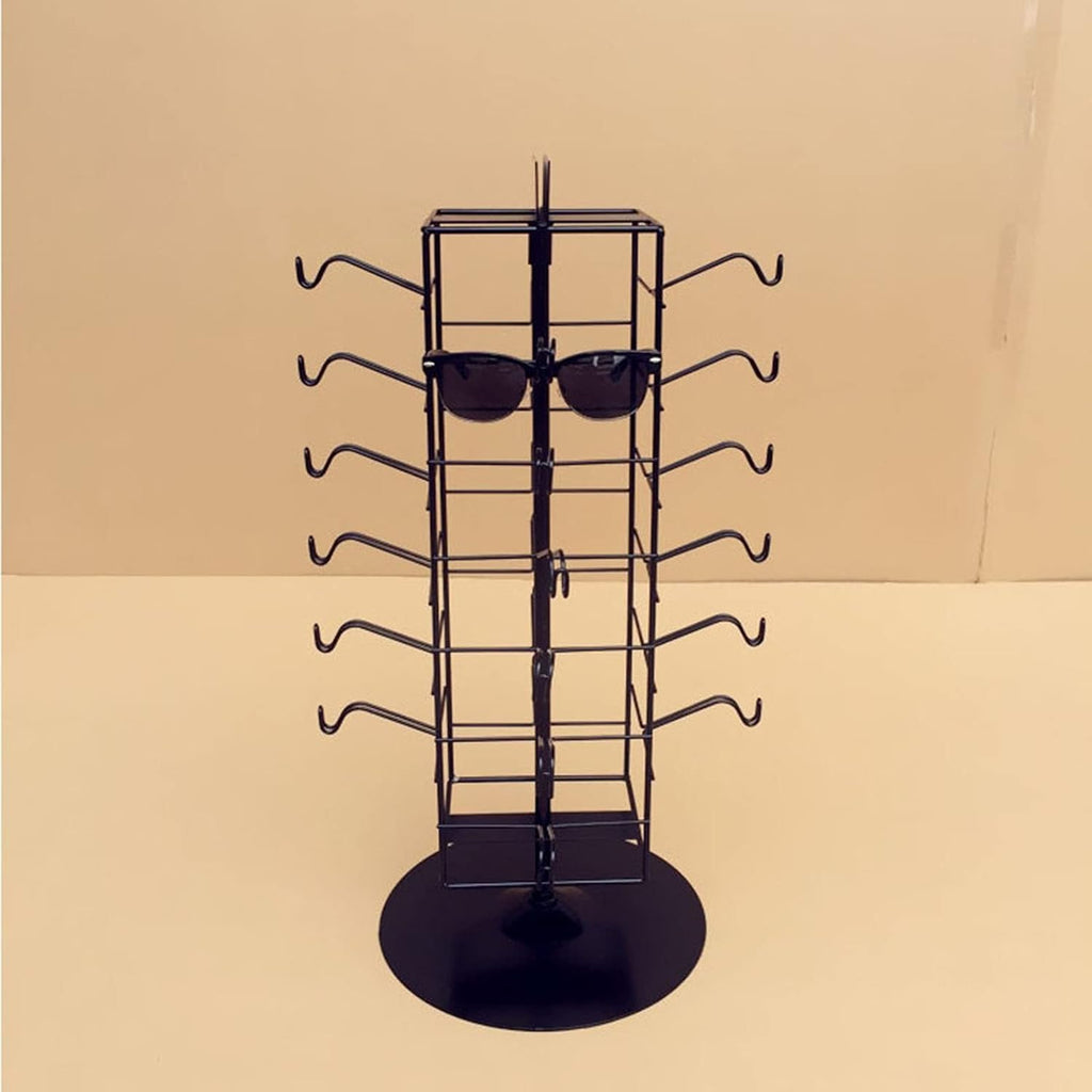 Retail Display Sunglasses Holders Organizer,Modern 6 Tiers Table Top Rotating Glasses Stand Storage Eyewear Metal Display Rack,Optical Shop Reading Glasses Display Rack F