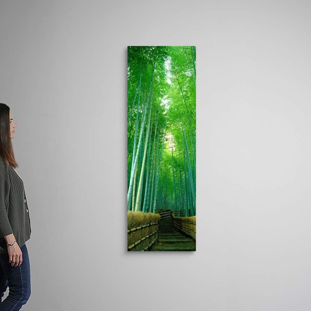 CANVAS ON DEMAND Path Through Bamboo Forest Kyoto Japan Canvas Wall Art Print, Home Decor, Summer, Summertime Artwork, 20'x60'