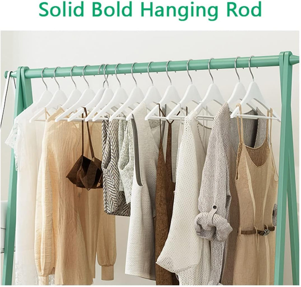 Coat Rack, Bamboo Garment Rack 2 Tier Storage Shelves Clothes Hanging Rack With 2 Side Hooks Clothing Rack Portable Wardrobe Closet Organizer Load Up To 70kg