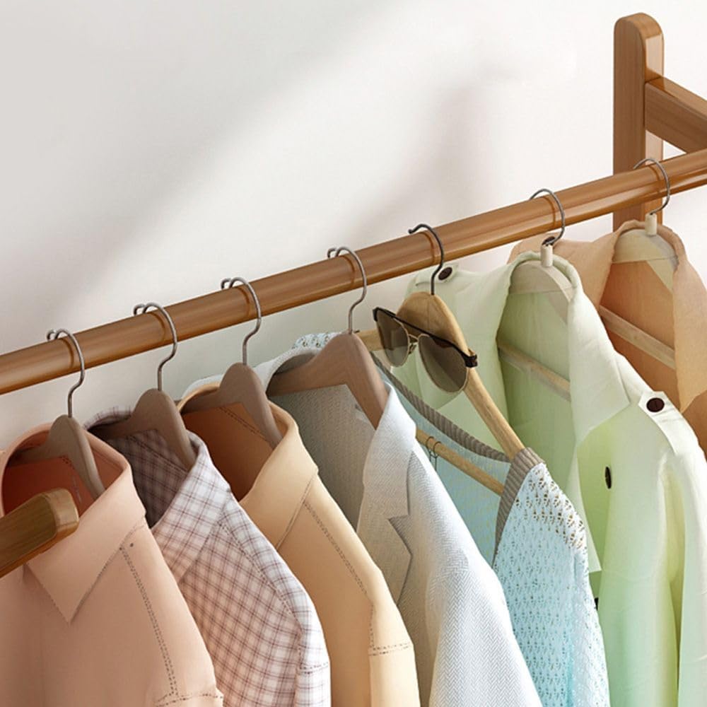 HomeLava Bamboo Garment Rack Heavy Duty Clothes Rack with Drawers Shelves and Side Hook, Clothing Rack for Entry Bedroom (Natural, 39.4'')
