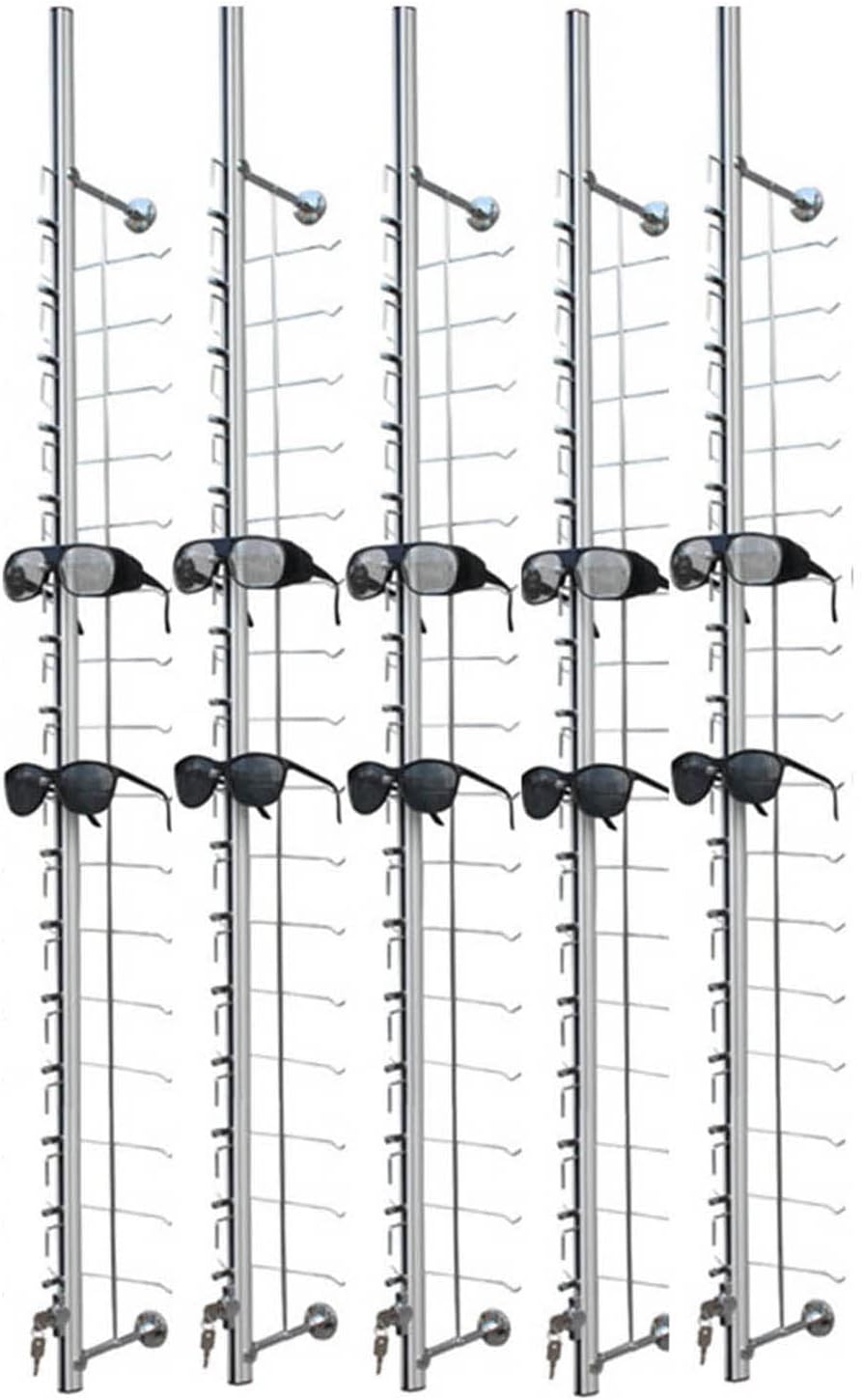 Eyeglass Display Stand Sunglasses Rack Eyeglass Frame Stand Eyewear Glasses Holder Organizer Storage Decorative Display Rod,Hold 16 Frames