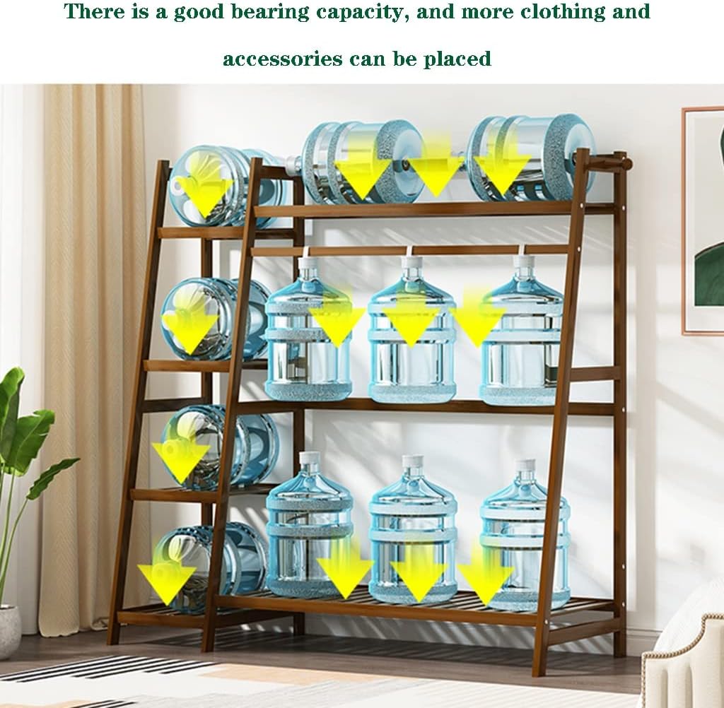 Plant Coat Rack, Bamboo Garment Rack with Storage, in Home Laundry Office, Corner Clothes Hanging Rack,100 * 42 * 140cm