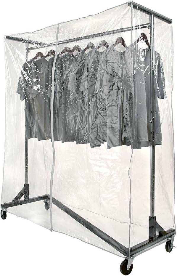 Only Hangers Commercial Grade Garment Black Base Z-Rack with Cover Supports & Vinyl Cover