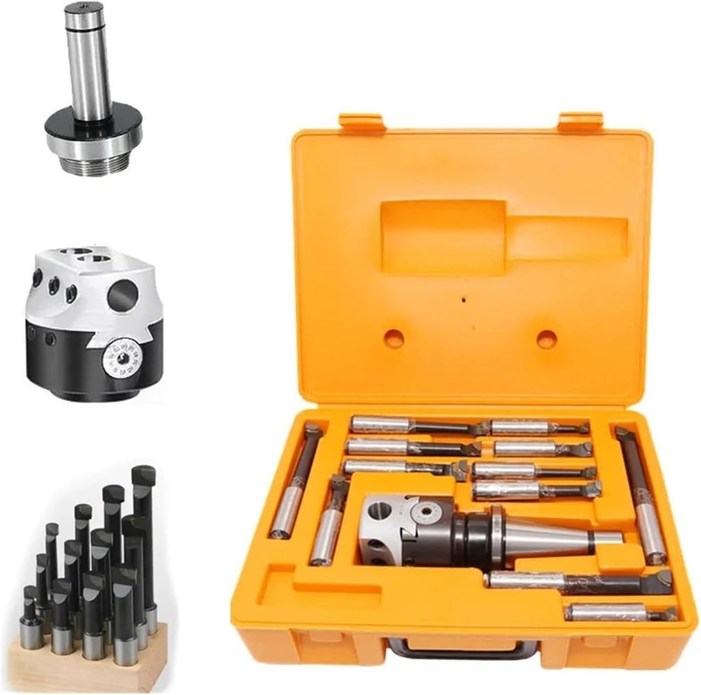 A Set MT2 MT3 MT4 C20 C25 BT30 BT40 NT30 NT40 R8 M10 M12 M16 + F1 3 Inch 75 Boring Head 18mm Boring Bar for Milling Machine Tool(Boring Rod,MTA2-F1-18)