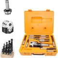 A Set MT2 MT3 MT4 C20 C25 BT30 BT40 NT30 NT40 R8 M10 M12 M16 + F1 3 Inch 75 Boring Head 18mm Boring Bar for Milling Machine Tool(Boring Rod,MTA2-F1-18)
