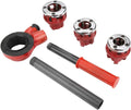 Manual Pipe Threader, Tap and Die Set, Plumber Pipe Cutting Kit, 0.5 0.75 1 1.25in Manual Thread Forming, Hand Tapping Tool Set, Plumbing Pipe Dies (Type 62A Three Heads)