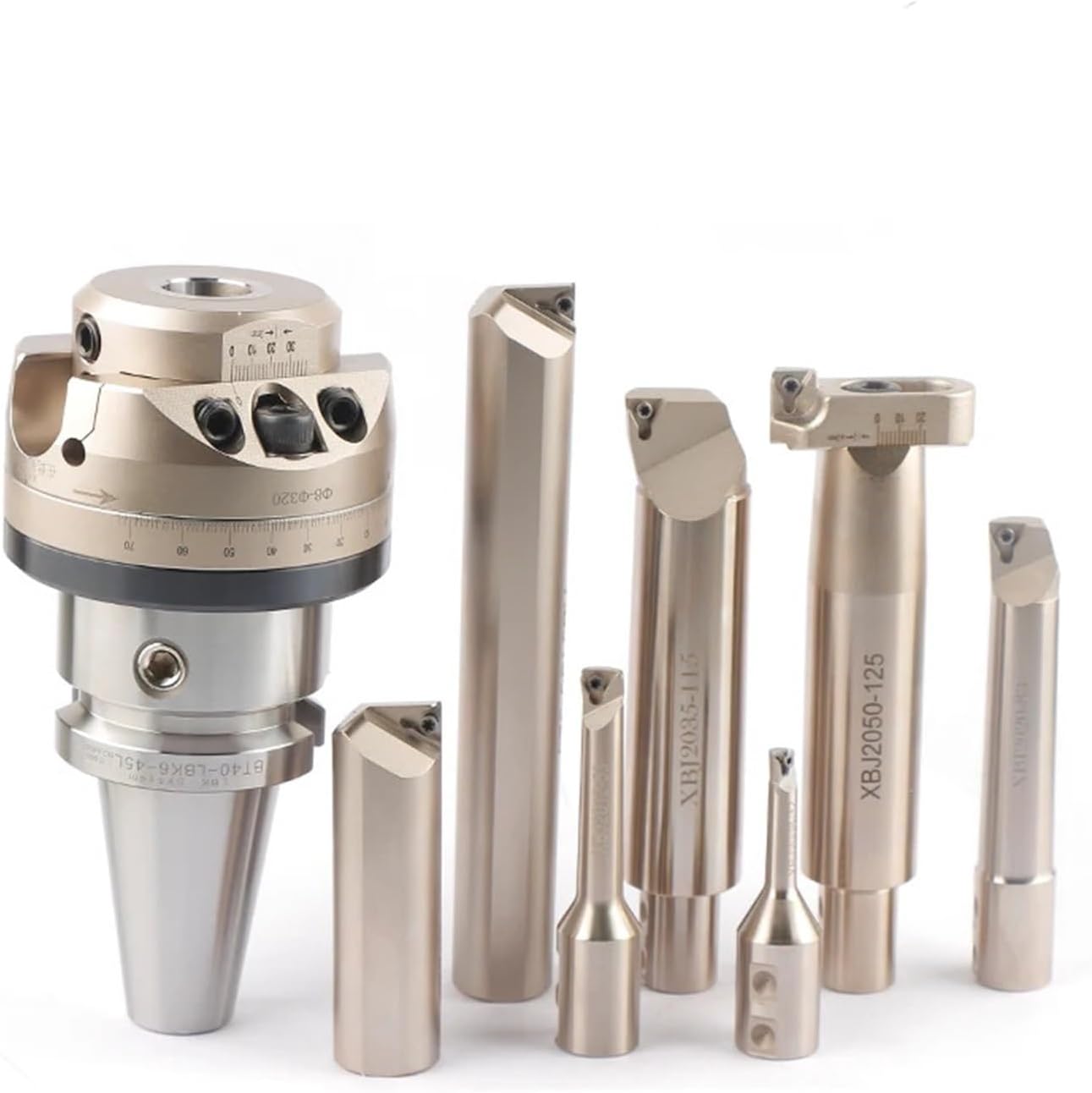 0.005 NBH2084 Boring Head Boring Head NT40 CAT40 SK40 MTA4 LBK Handle with 7Ppcs XBJ Boring Bars Boring Tools(CAT40-NBH2084X)