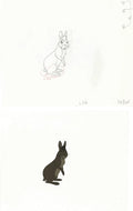 2 lot Watership Down 1978 production Animation Cel AND Key Drawing of Bigwig 130-24