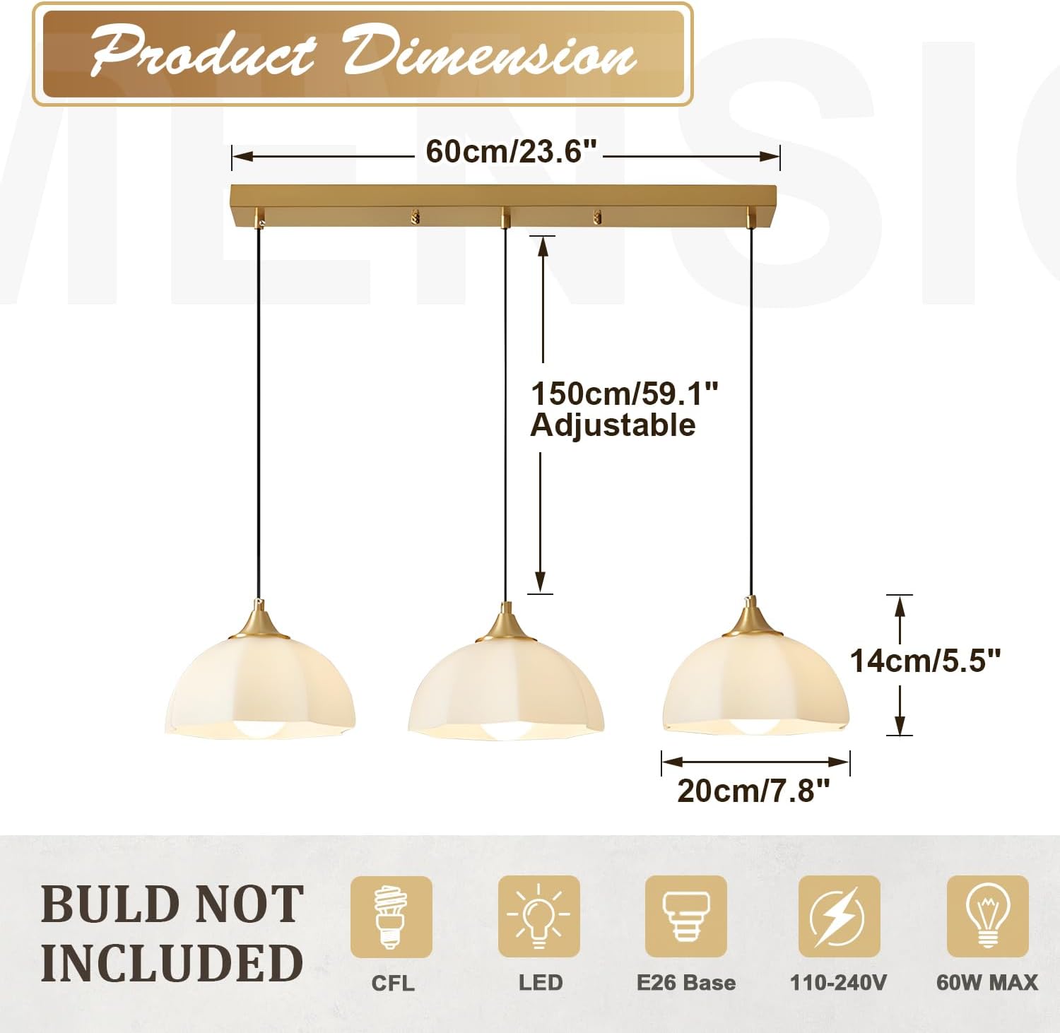 Modern 3 Light Pendant Lighting Gold Linear Dining Room Light Fixture Milk Glass Linear Chandelier Brass and White Pendant Lights Kitchen Island 3 Bulb Hanging Ceiling Light MPL17-3S GD