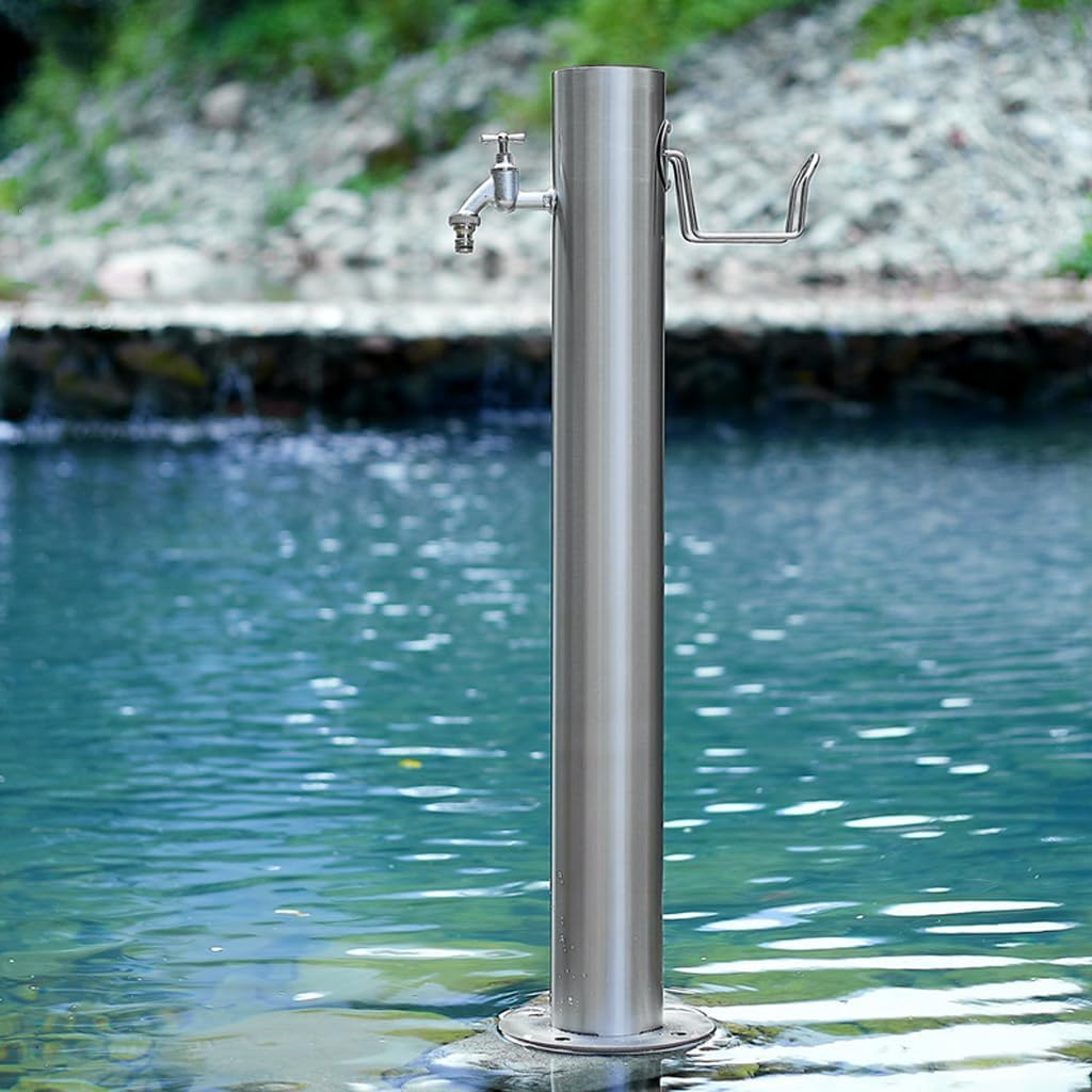 304 Stainless Steel Water Hydrant, Insulated Anti-Freeze Cotton Inner Pipe, Outdoor Water Faucet, Dual Spout Tap, Yard Hydrant with Pressure-Boosting Spray Gun