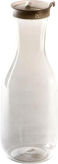 Clear Plastic Heavy Duty Pitcher - Large Water Carafes, Plastic Bottles with Flip Top Lid, Beverage Pitchers with Lid - BPA Free Plastic Decanter, Juice, Ice Tea, Picnic, Catering (50 Oz) (48)