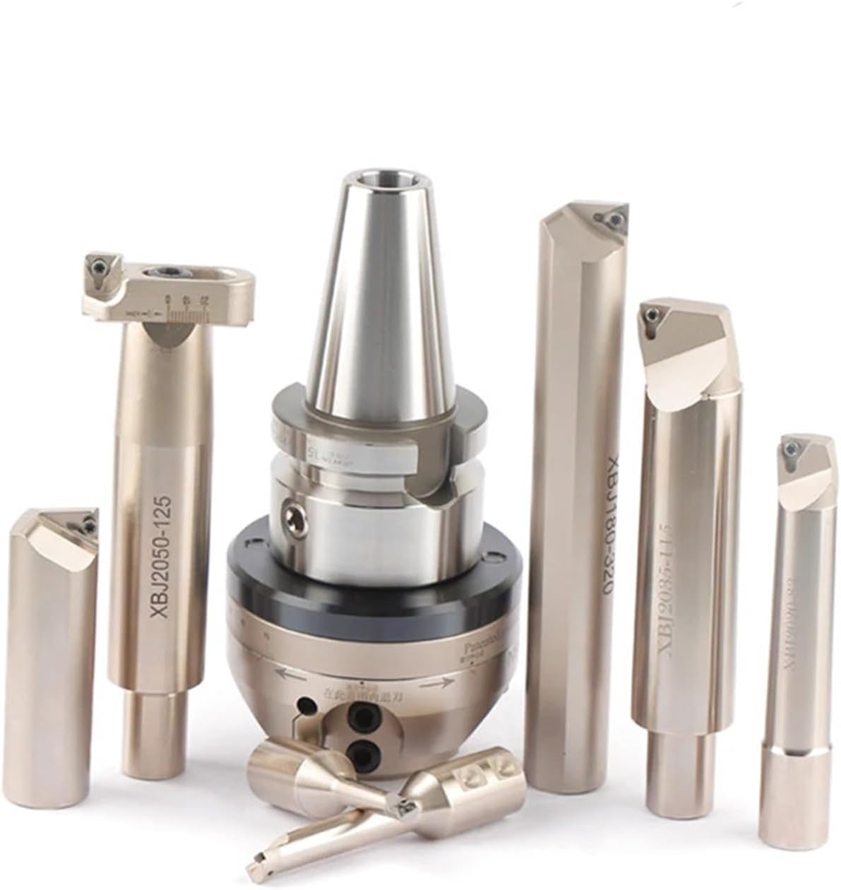 0.005 NBH2084 Boring Head Boring Head NT40 CAT40 SK40 MTA4 LBK Handle with 7Ppcs XBJ Boring Bars Boring Tools(BT50-NBH2084X)