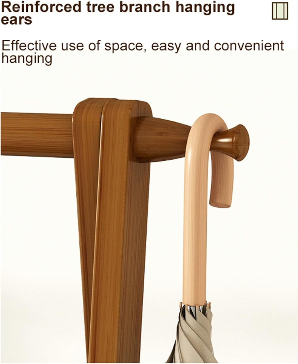 Foldable Bamboo Clothes Rack - Portable Garment Organizer for Bedroom & Living Room - Stylish Hanging Wardrobe Storage, 86cm - Perfect for Cloakroom & Space-Saving Solutions