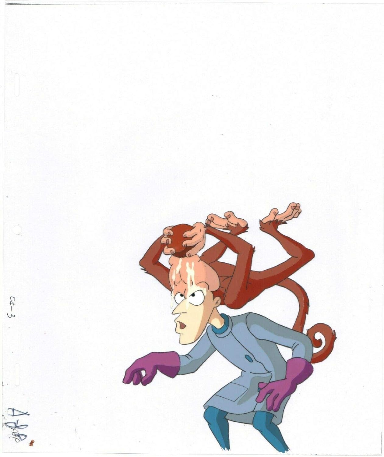 Earthworm Jim Professor Monkey Production Animation Cel Universal 1995 to 1996