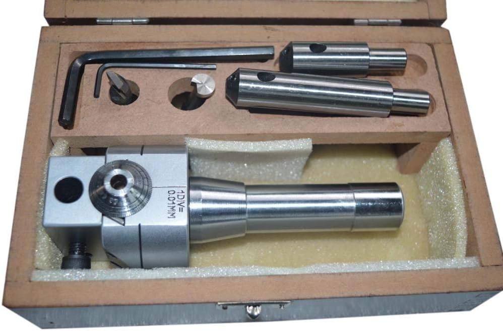 BORING HEAD 62 MM WITH R8 SHANK + 9 PCS CARBIDE BRAZED BORING BARS - NEW SET