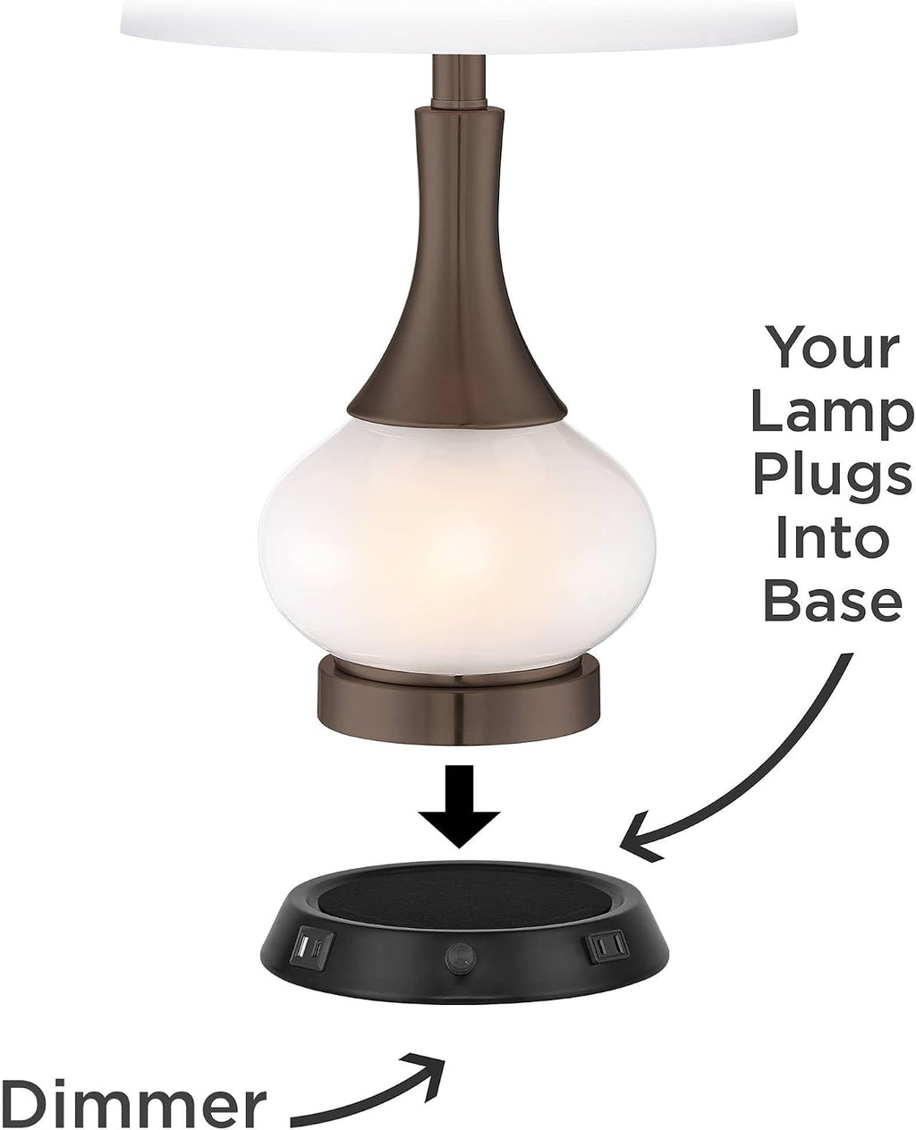 360 Lighting Helene Country Cottage Table Lamp with Dimmable USB and AC Power Outlet Workstation Charging Base 26' High Cream White Ceramic Tan Drum Linen Shade Living Room (Color May Vary)