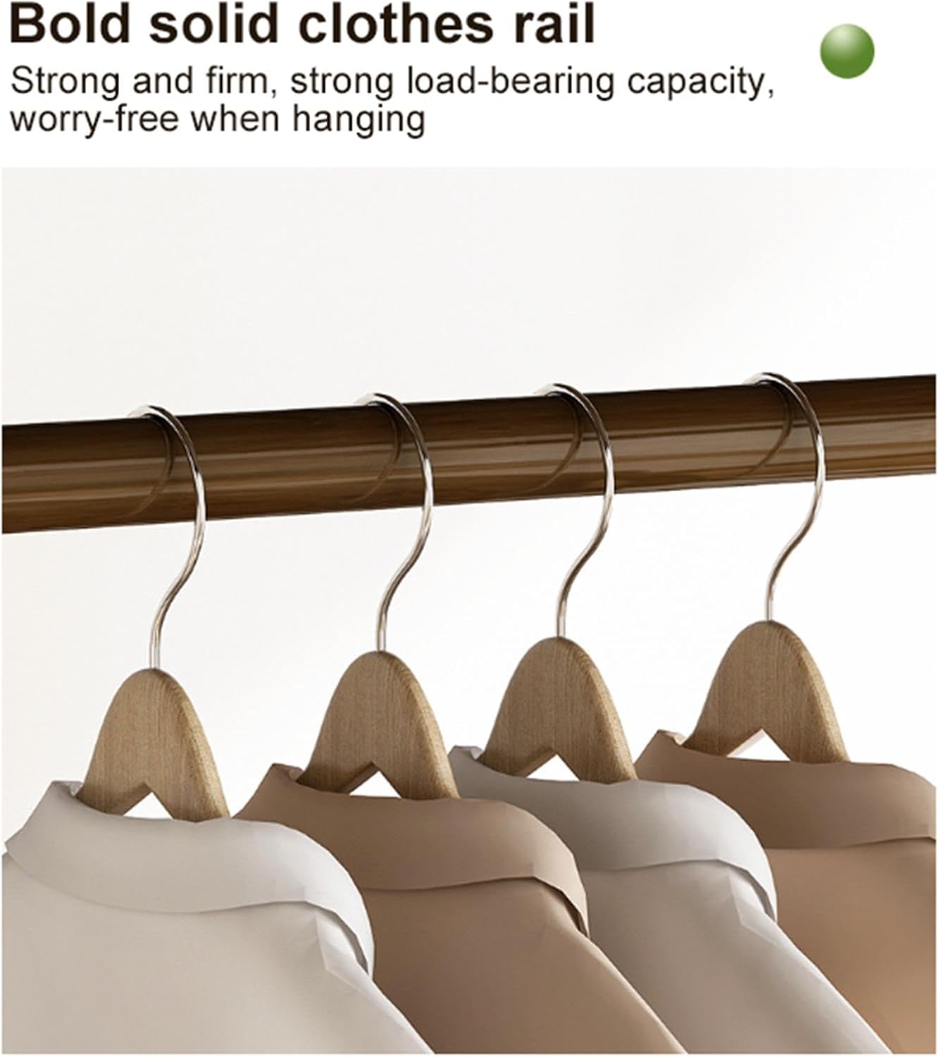 Free Standing Clothing Racks for Hanging Clothes, Bamboo Garment Rack Closet Organizer with Storage Shelves,Clothes Organizer for Bedroom, Living Room,110 * 30 * 150cm