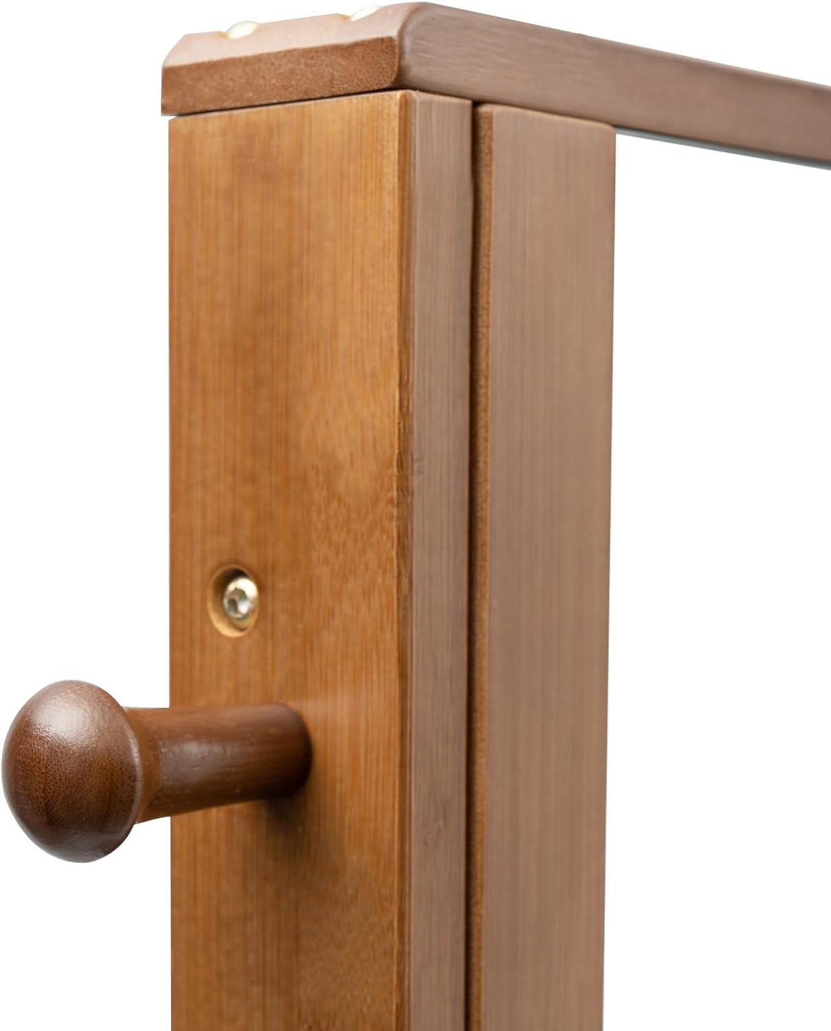 Bamboo Wooden Garment Rack, Freestanding Closet Organizers and Storage Drawers with Mirror & Hooks, Coat Rack, Open Wardrobe for Entryway - Overall Size: 40.5 * 13 * 66.5in, Brown