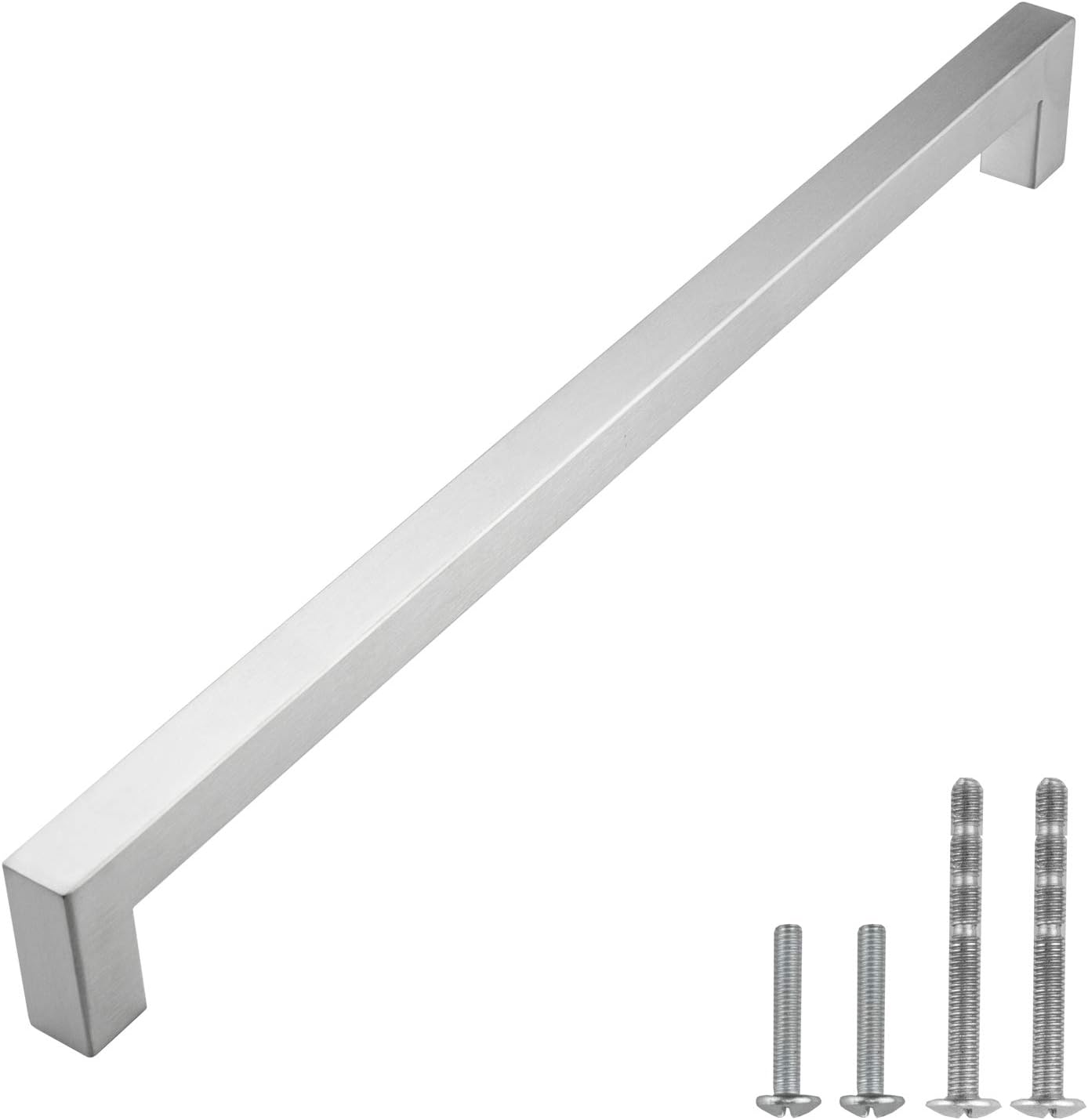Modket Brushed Nickel Handle Pull — 18' (457mm) Hole Centers, 18-1/2' Overall Length — 25 Pack Modern Kitchen Cabinet Door Drawer Hardware/Dresser