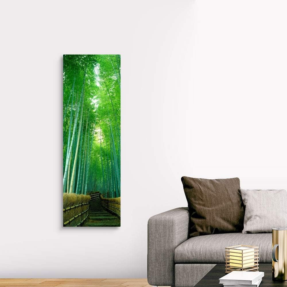 CANVAS ON DEMAND Path Through Bamboo Forest Kyoto Japan Canvas Wall Art Print, Home Decor, Summer, Summertime Artwork, 20'x60'