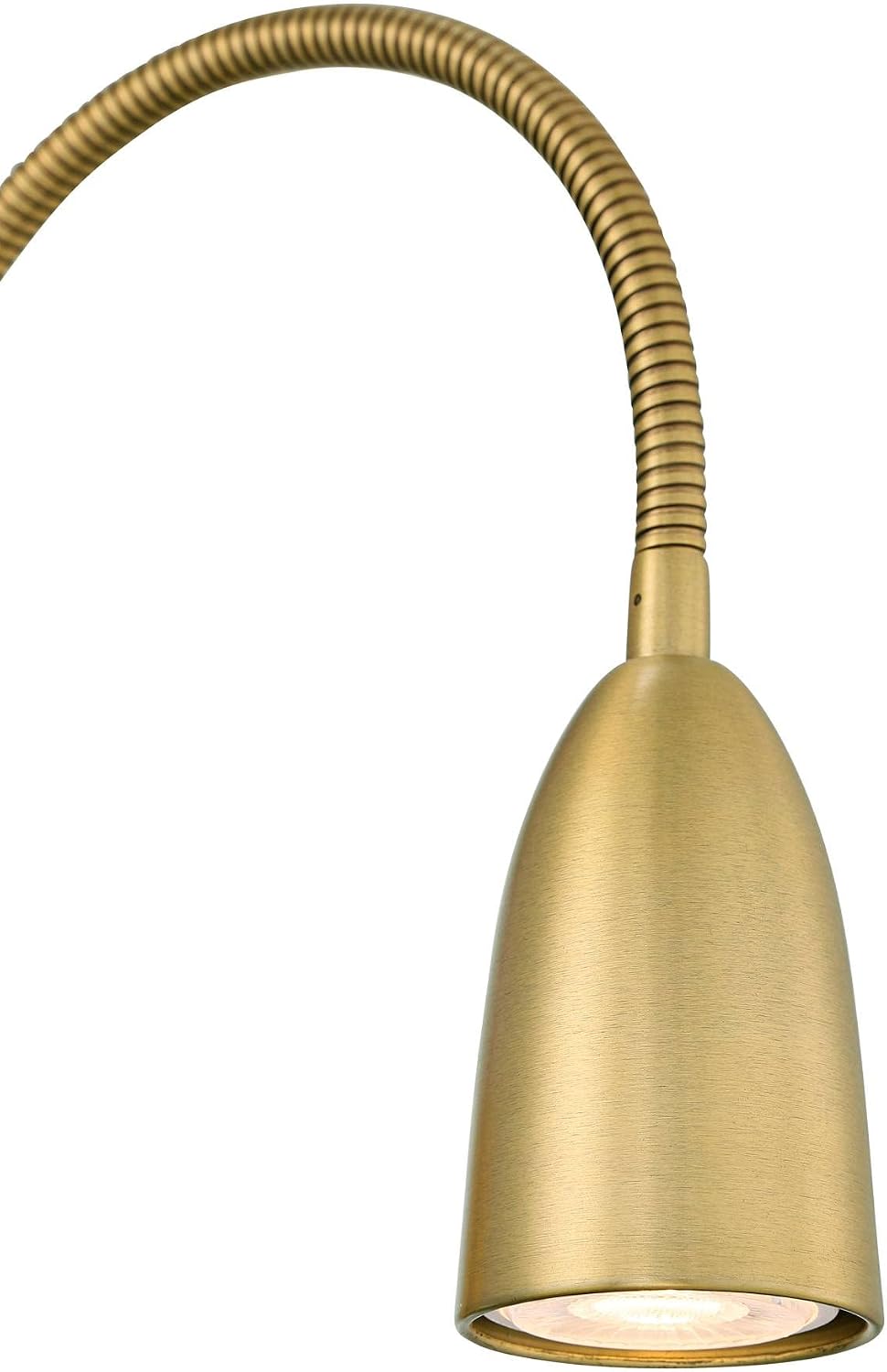 360 Lighting Lido Modern Reading Wall Lamps Set of 2 Warm Gold Metal Plug-in LED Adjustable Gooseneck Arm for Bedroom Bathroom Vanity Living Room Home Hallway Dining Family Kitchen House