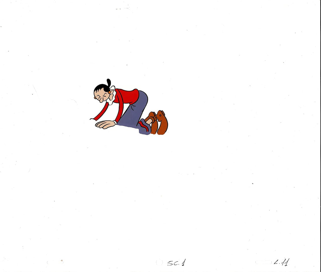 Popeye Olive Oyl Screen-Used Production Animation Cel and Drawing Hand-Inked Pre-1970s 11