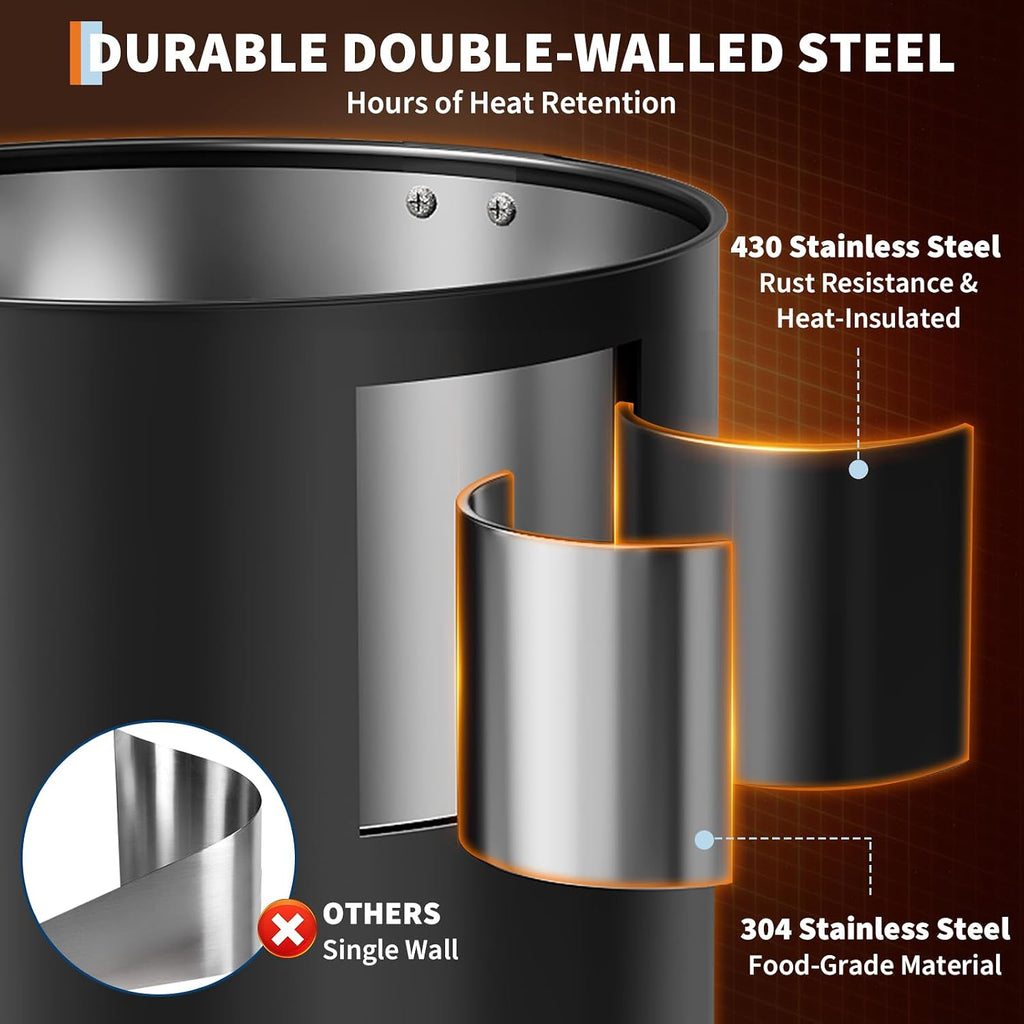 Takywep 12l/80 Cup Commercial Coffee Urn, 3.2 Gallon Double-Wall Large Capacity Coffee Maker, Stainless Steel Hot Beverage Dispenser for Catering, Buffet, Wedding, and Events