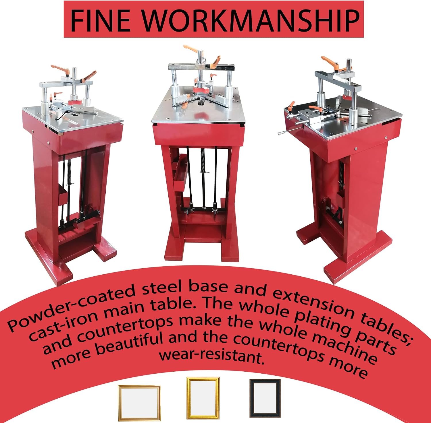 HayWHNKN Manual Picture Framing Machine Iron Foot Pedal V-Nailer, Wood Corner Frame Joiner for Picture Frames 7-15mm V-Nails (Frame Width 6-150mm/Thickness 6-100mm) for Family or Small Workshops