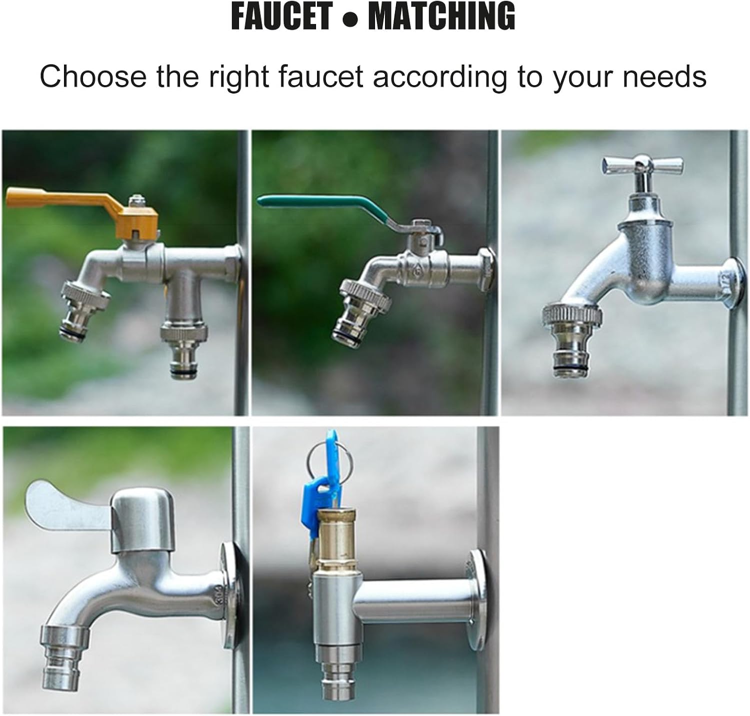 Generic Stainless Steel Garden Water Column with Faucet for Washing and Watering, Outdoor Water Tap Anti-Freezing Fountain and Hose Stand, 13×86CM