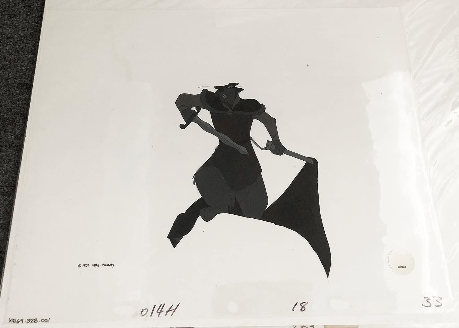 Don Bluth Secret of NIMH Jenner 1982 Original Production Animation Cel Used to Make the Cartoon 328-001
