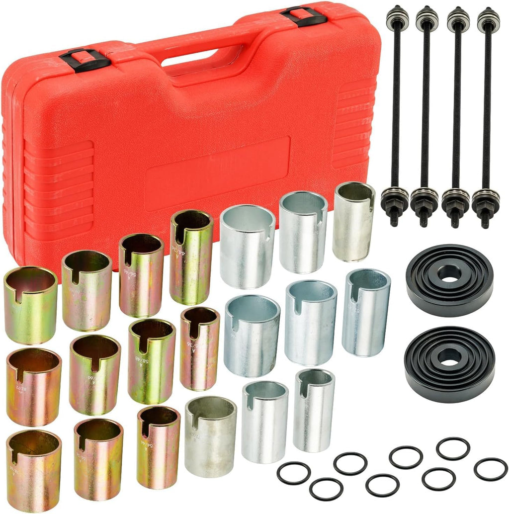 Engine Timing Tool Kit Bushing Installation Tool, 26Pc Universal Compression Pull Sleeve Kit Bushing Installation & Removal Tool Kit,