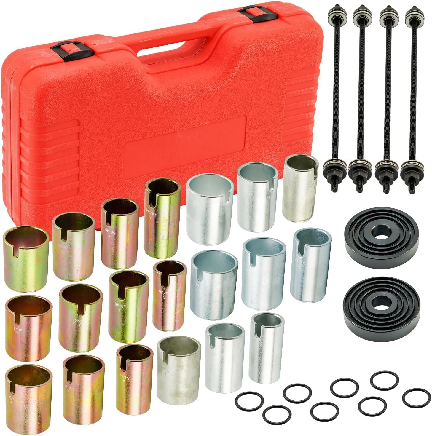 Engine Timing Tool Kit Bushing Installation Tool, 26Pc Universal Compression Pull Sleeve Kit Bushing Installation & Removal Tool Kit,