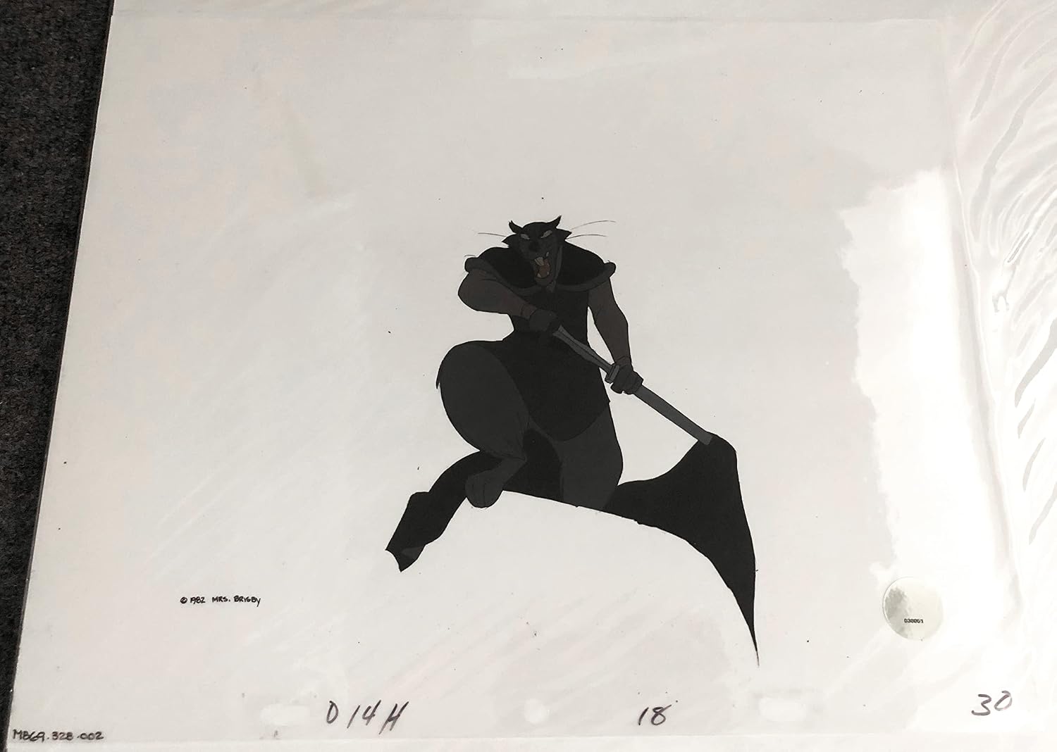 Don Bluth Secret of NIMH Jenner 1982 Original Production Animation Cel Used to Make the Cartoon 328-002