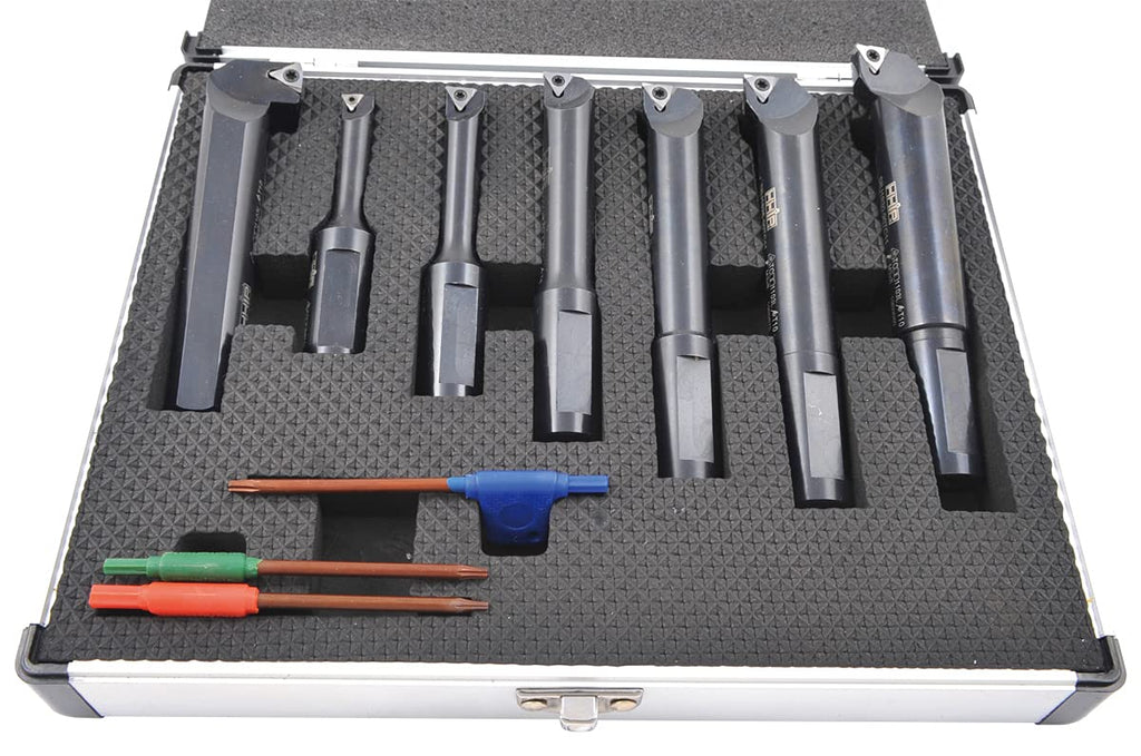 HHIP 1001-0718 7 Piece 18mm Round Shank Indexable Boring Bar Set
