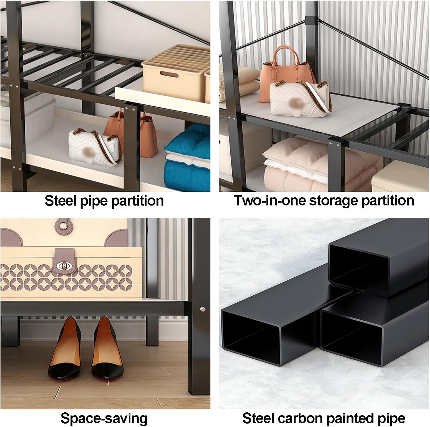 Foldable Closet Wardrobe, Garment Racks For Hanging Clothes, Heavy-Duty Clothe Rack With Cover, Metal Covered Clothing Rack, Freestanding Coat Armoire Storage(A,150cm)